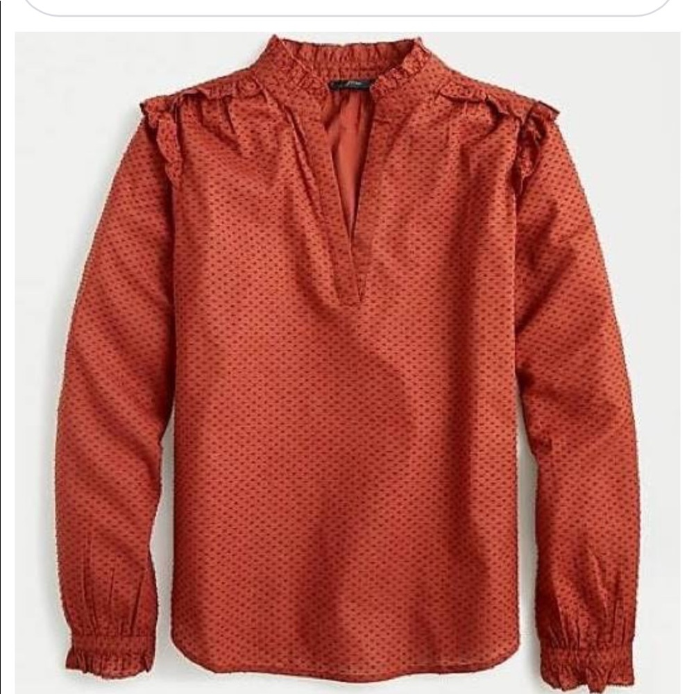 J Crew Ruffle Dot Popover - Picture 2 of 2